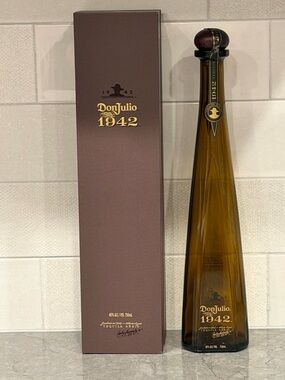 Don Julio 1942 Tequila Empty Bottle in Amber Glass